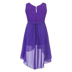 High low girls chiffon dress-purple (1)