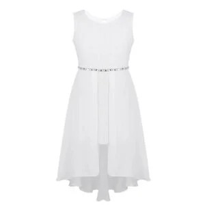 High low girls chiffon dress-white (1)