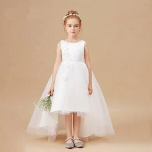High low little girl wedding dress-white (1)