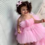 High low tulle flower girl dress-pink (4)