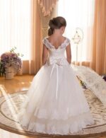 Ivory lace tulle flower girl dress 1