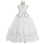 Ivory lace tulle flower girl dress (1)