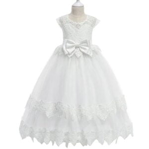 Ivory lace tulle flower girl dress (1)