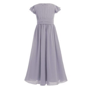 Juniors chiffon ruffle dress-grey (2)