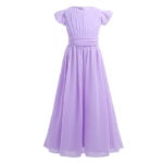 Juniors chiffon ruffle dress-purple (2)