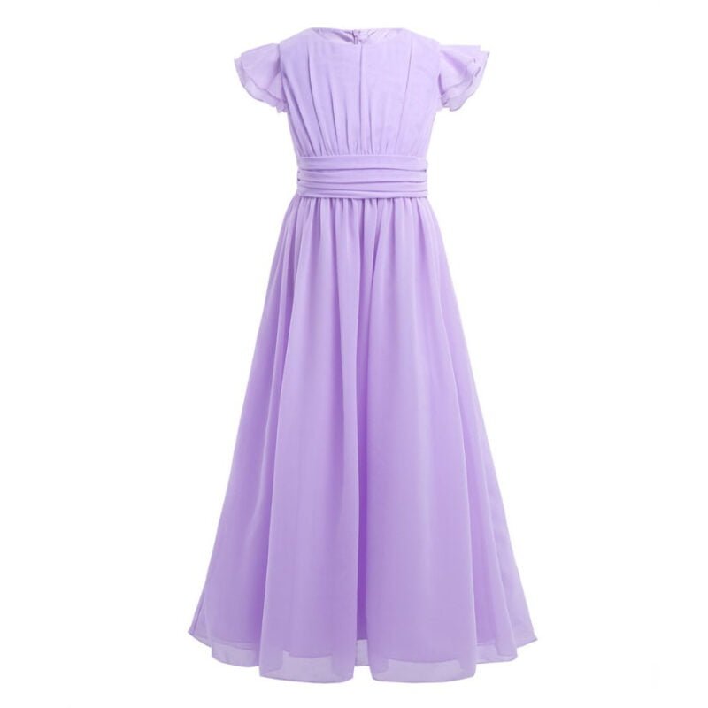 Juniors chiffon ruffle dress-purple (2)