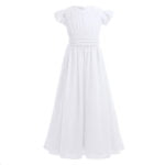Juniors chiffon ruffle dress-white (2)
