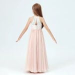 Lace and chiffon flower girl dress - Blush Pink (5)