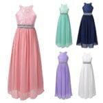 Lace and chiffon junior bridesmaid dress (4)