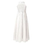 Lace and chiffon junior bridesmaid dress-white (1)