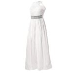 Lace and chiffon junior bridesmaid dress-white (3)