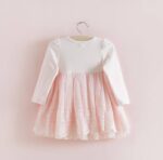 Lace and tulle dress for baby girl-pink (3)