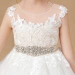 Lace and tulle flower girl dress-white-ivory (6)