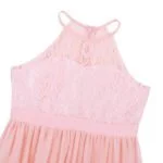 Lace chiffon flower girl dress-pink (4)