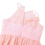 Lace chiffon flower girl dress-pink (5)