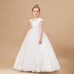Lace top flower girl dress-ivory (1)