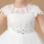 Lace top flower girl dress-ivory (3)