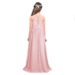 Lace top junior bridesmaid dress-pink (2)