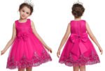 Lace tulle girl party dress-dark pink (2)