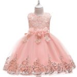 Lace tulle girl party dress-light-pink (3)