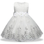 Lace tulle girl party dress-white (1)
