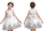 Lace tulle girl party dress-white (2)