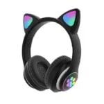 Light up cat ear headphones wireless-black