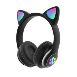 Light up cat ear headphones wireless-black