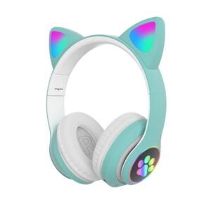 Light up cat ear headphones wireless-green