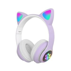 Light up cat ear headphones wireless-purple