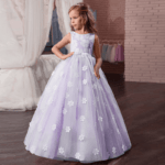Little girl ball gowns-purple