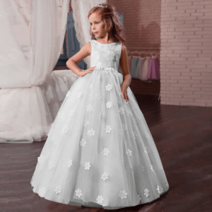 Little girl ball gowns-white
