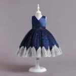 Little girl birthday outfits-blue (4)