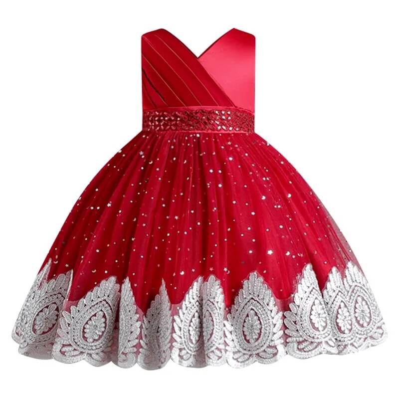 Little girl birthday outfits-red (1)