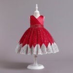 Little girl birthday outfits-red (2)