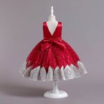 Little girl birthday outfits-red (3)