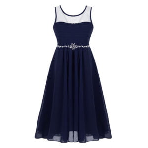 Little girl chiffon dress - Navy-blue