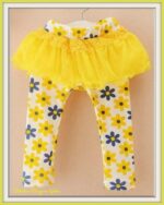 Little girl flower print leggings skirt (1)