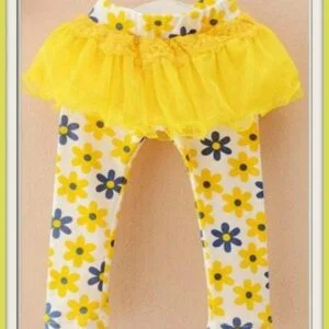 Little girl flower print leggings skirt (1)