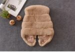 Little girl fur vest jacket-brown (3)