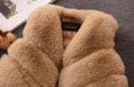 Little girl fur vest jacket-brown (4)
