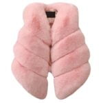 Little girl fur vest jacket-light-pink (2)