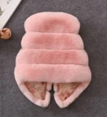 Little girl fur vest jacket-light-pink (3)