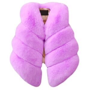 Little girl fur vest jacket-purple