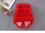 Little girl fur vest jacket-red (1)