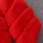 Little girl fur vest jacket-red (2)