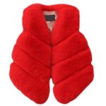 Little girl fur vest jacket-red (3)