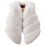 Little girl fur vest jacket-white