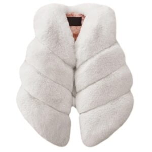 Little girl fur vest jacket-white