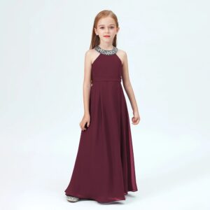 Little girl jr bridesmaid dress-cabernet-red